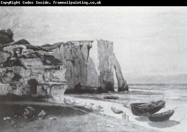 Gustave Courbet Die Felsen von Etretat nach einem Gewitter